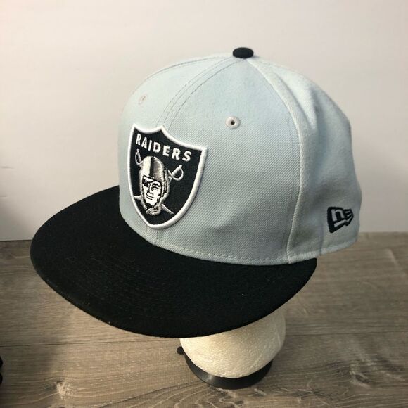 Las Vegas Raiders NFL New Era 59Fifty Size 7 1/2 Silver & Black Fitted Hat READ - Picture 1 of 9